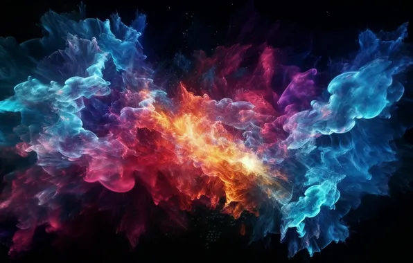 Colours, dark background, smokes