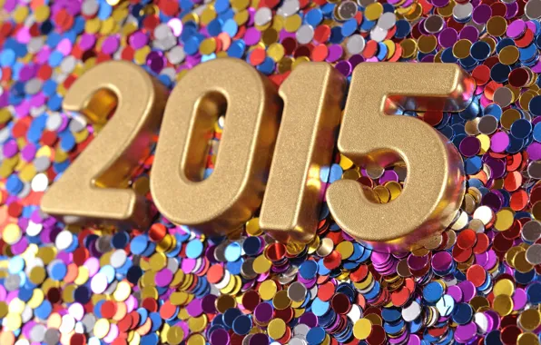 Картинка Новый Год, New Year, конфетти, Happy, 2015