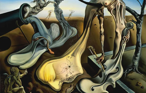 Картинка сюрреализм, картина, Сальвадор Дали, Salvador Dali, Вечерний Паук Сулит Надежду
