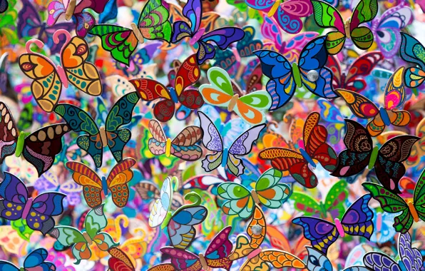Картинка бабочки, фон, цвет