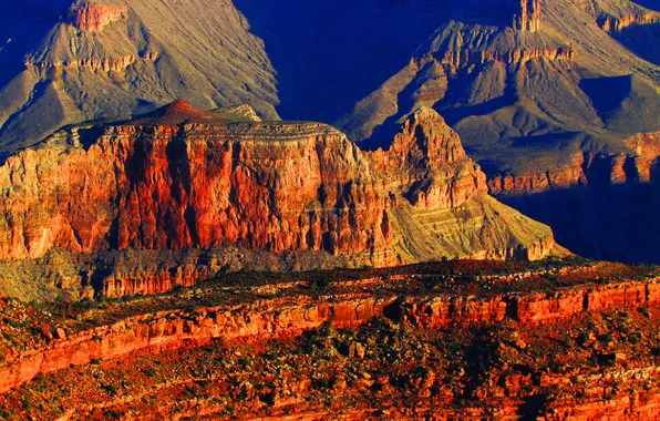 Картинка закат, горы, скалы, каньон, Аризона, США, Grand Canyon National Park