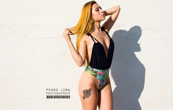 Swimsuit, Model, Shadow, Tattoo, Pose, Pedro Lema