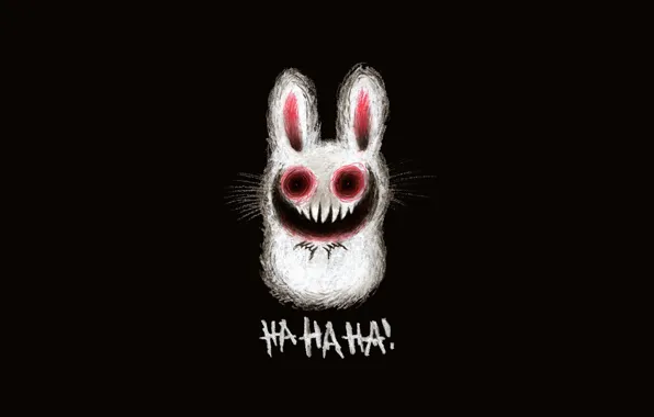 Картинка рисунок, заяц, смех, зубы, зловещий заяц