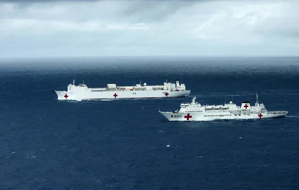 Картинка sea, ships, hospital, USNS Mercy, Peace Ark, (T-AH 19), (T-AH 866)