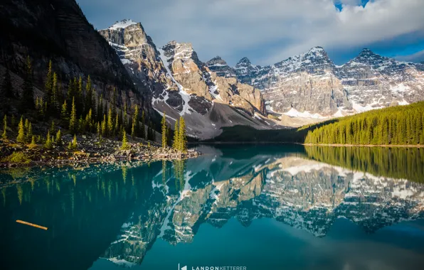 Лес, горы, озеро, канада