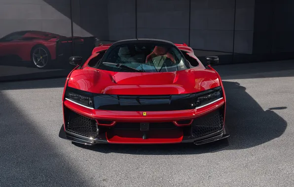 Front, Supercar, Вид спереди, 2025, Italy Car, V6 Engine, Red & Black, Twin Turbo Hybrid