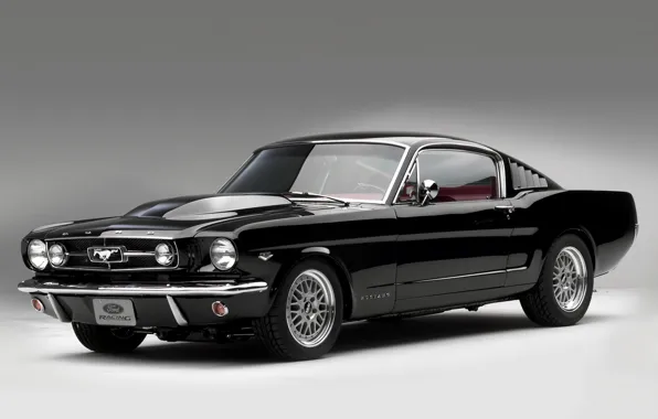 Картинка Concept, фон, чёрный, Mustang, мустанг, концепт, ford, мускул кар