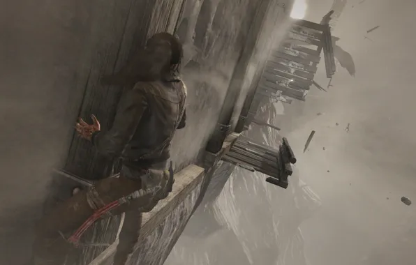 Горы, ветер, скриншот, lara croft, tomb raider