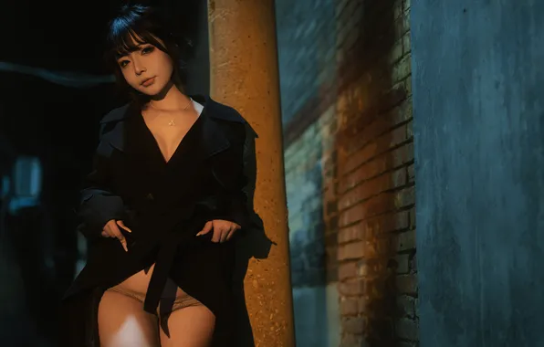 Картинка asian, women, Yuuhui, street, model, night, Women Outdoors