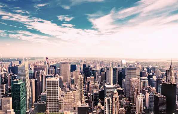USA, United States, sky, New York, Manhattan, NYC, New York City, Skyline