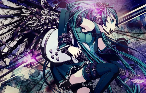 Girl, guitar, wings
