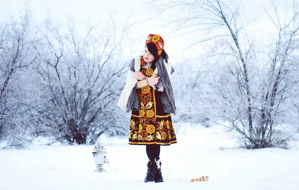 Картинка зима, девушка, снег, фотограф, girl, photography, photographer, Elena Umrihina