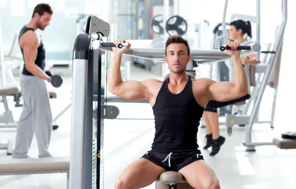 Взгляд, поза, фитнес, muscle, мышцы, тренажер, атлет, fitness