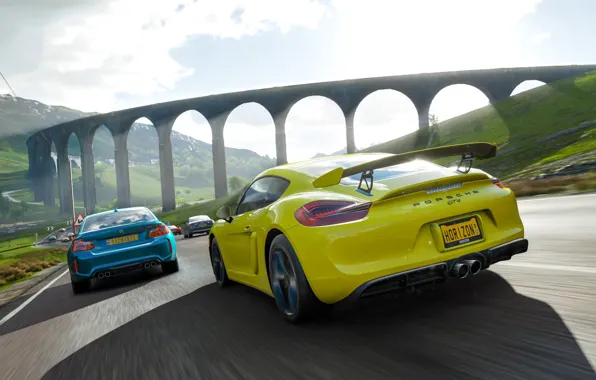 Картинка Porsche, Microsoft, 2018, BMW M2, Forza Horizon 4, Cayman GT4