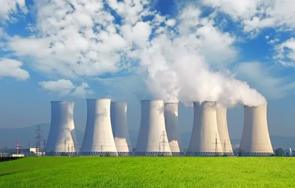 Sky, steam, power, energy, technology, electricity, progress, nuclear power