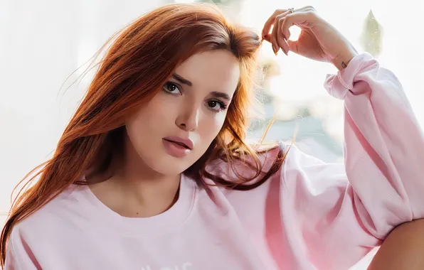 Взгляд, девушка, лицо, фото, волосы, рыжая, красивая, Bella Thorne