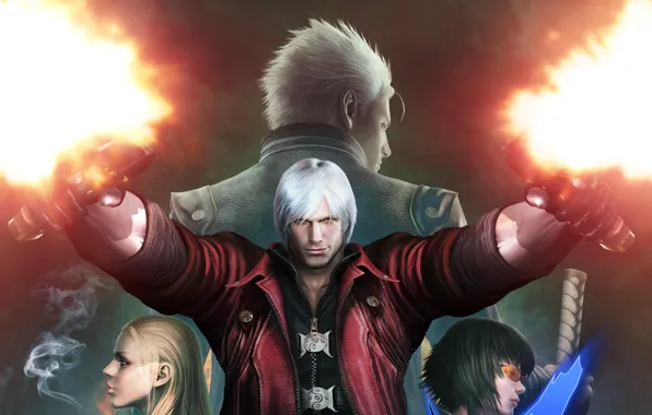 Картинка Dante, Devil May Cry, Vergil, Lady, Mary, Trish, Devil May Cry 4 Special Edition