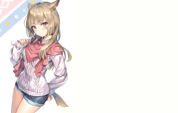 Взгляд, девушка, хвост, ушки, Final Fantasy XIV