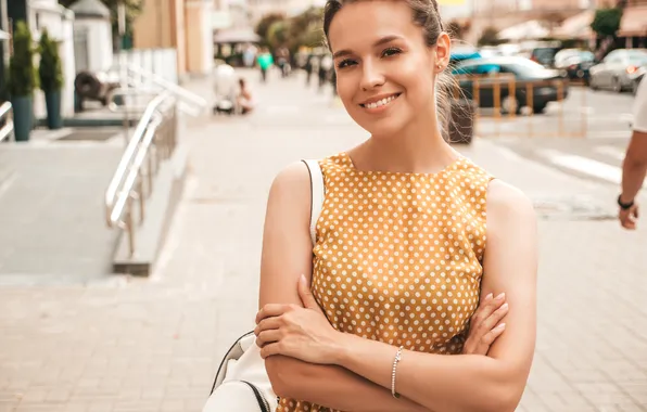 Картинка girl, dress, beautiful, street, pretty, sweet
