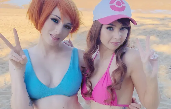 Girl, sexy, misty, long hair, boobs, beautiful, pretty, redhead