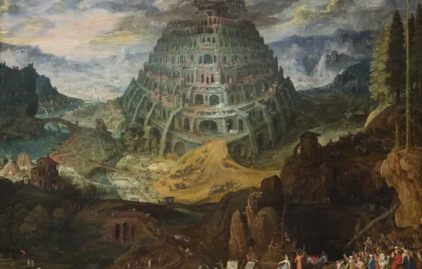 Картинка Вавилонская башня, Jan Brueghel, Tobias Verhaecht