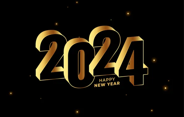 Цифры, Новый год, дата, композиция, 2024, Новый 2024 год