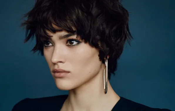 Girl, eyes, model, lips, short haircut, Alexandra Micu