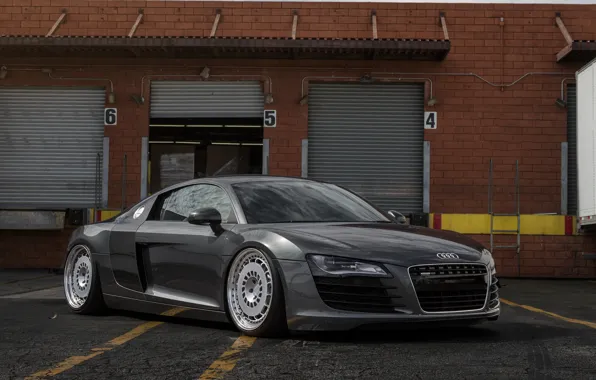 Audi, tuning, gray, r8