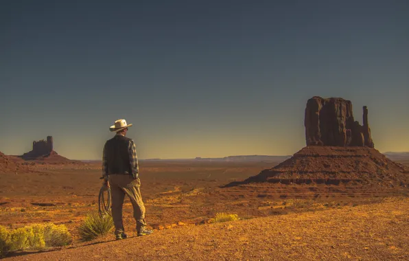 Desert, Monument Valley, cowboy, dry