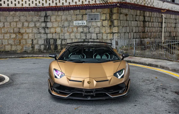 Roadster, Lamborghini, Front, Aventador, Lamborghini Aventador, Road, Supercar, Face