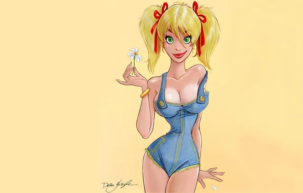 Girl, sexy, legs, boobs, jeans, blonde, Mandy, Dean Yeagle