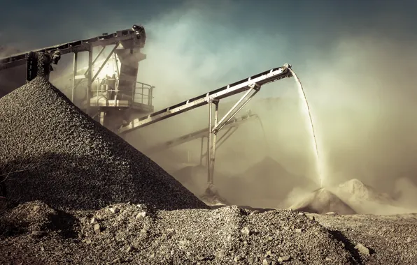 Картинка dirt, rocks, dust, mining, conveyor