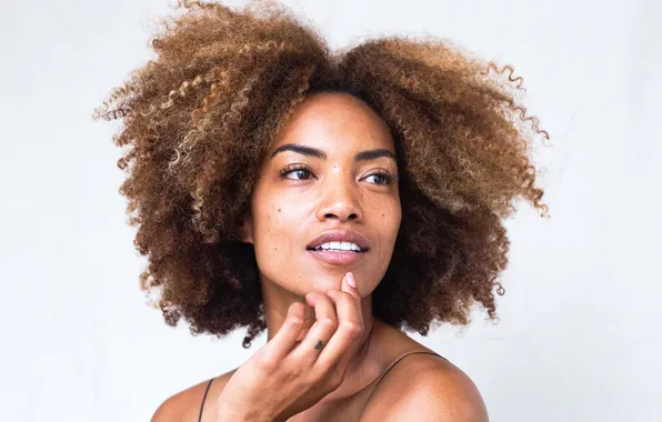 Beautiful, model, curly hair