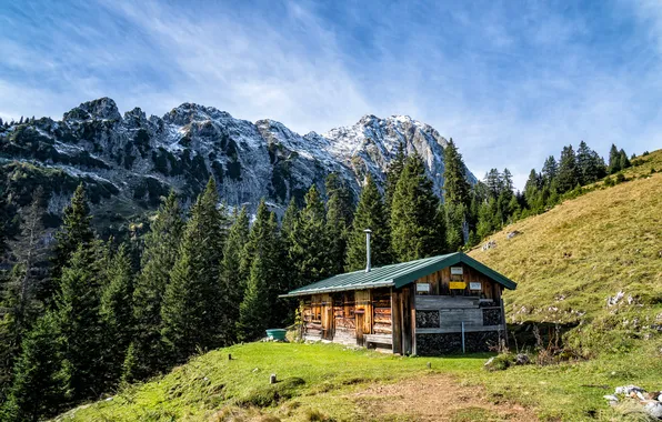 Картинка Дома, Горы, Австрия, Альпы, Hahle Hütte