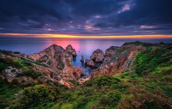 Картинка побережье, Португалия, Portugal, Algarve, Ponta da Piedade, Lagos