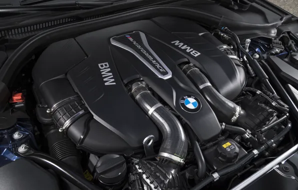 Двигатель, BMW, 5er, под капотом, 2017, 5-series, G30, M550i xDrive