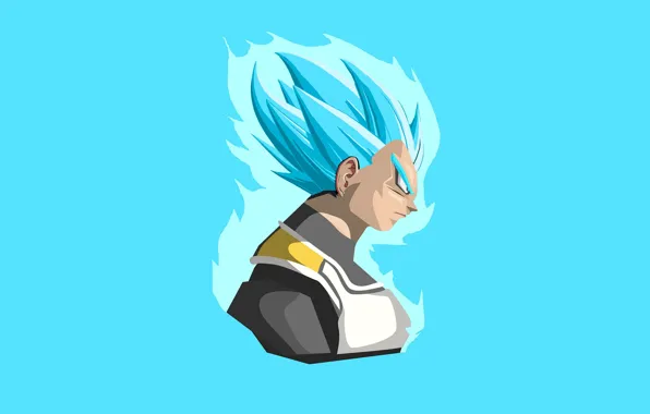 Минимализм, парень, голубой фон, Dragon Ball, Драконий жемчуг