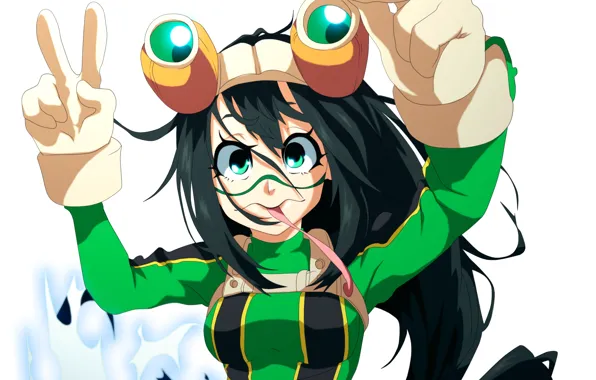Девушка, лягушка, My Hero Academia, Boku No Hero Academia, Моя Геройская Академия