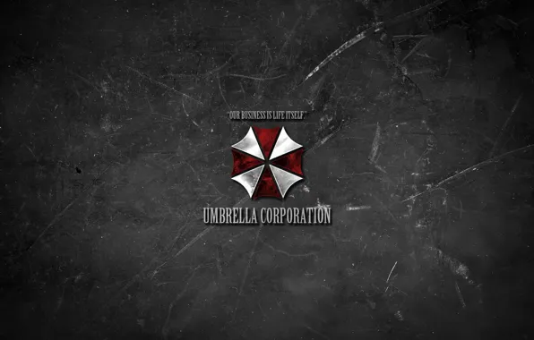 Минимализм, текстура, зонт, Logo, Обитель зла, Resident Evil, Umbrella, слоган