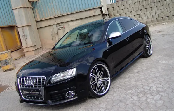 Audi, тюнинг, черная, 2010, диски