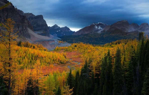 Картинка Canada, autumn, mountains, stream, Rockies
