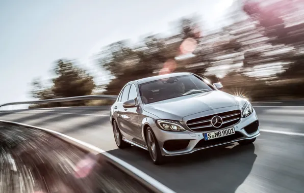 Silver, Mercedes Benz, AMG, C63