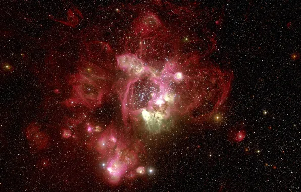 Картинка туманность, Хаббл, красная, телескоп