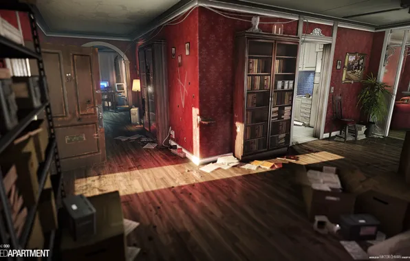 Интерьер, угол, беспорядок, помещение, Wrecked Apartment