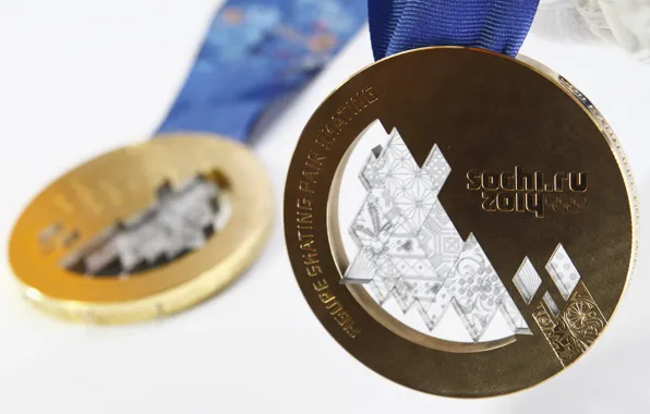 Картинка макро, золото, медаль, золотая медаль, бронза, олимпийские игры, Сочи-2014, бронзовая медаль