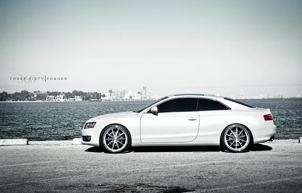 Белый, Audi, ауди, white, Coupe, 360 three sixty forged, US-spec, 3.2