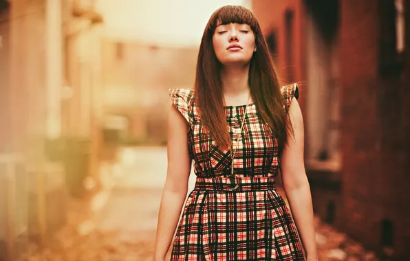 Девушка, поза, платье