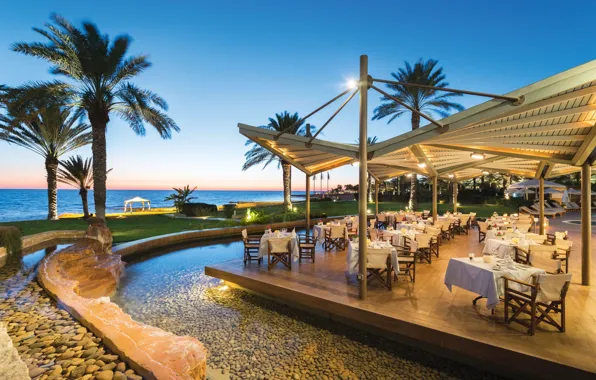Море, пальмы, бассейн, Индонезия, кафе, отель, Nalika Beach Resort