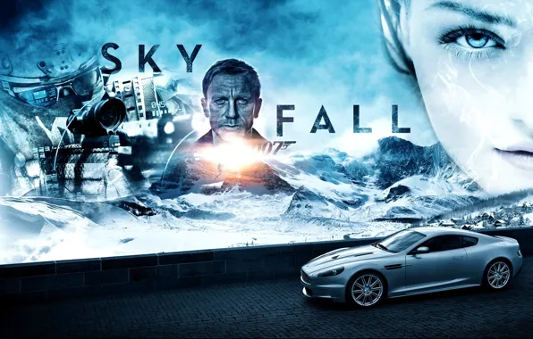 Постер, Daniel Craig, James Bond, Дэниэл Крэйг, Skyfall, Координаты Скайфолл