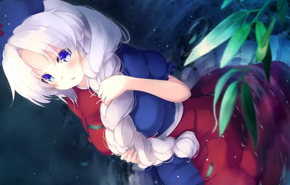 Kawaii, big, anime, cross, pretty, leaf, pose, Touhou